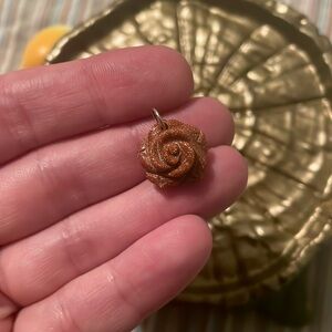 Goldstone Carved Rose Pendant